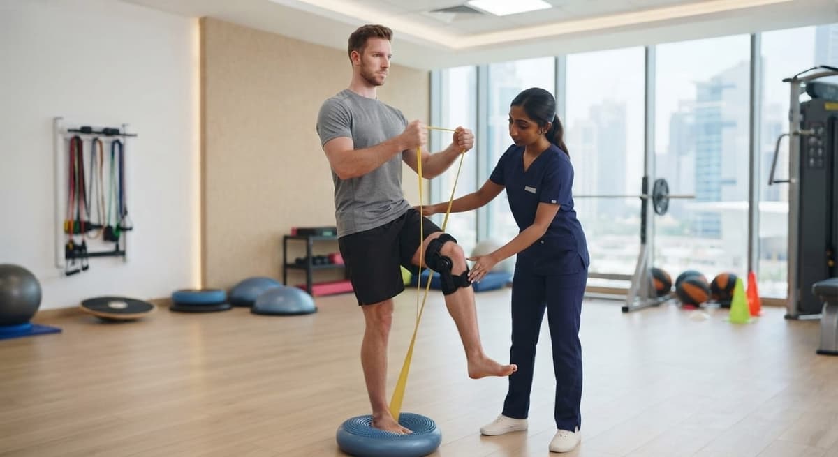 Balance and strength training during sports injury recovery in Dubai