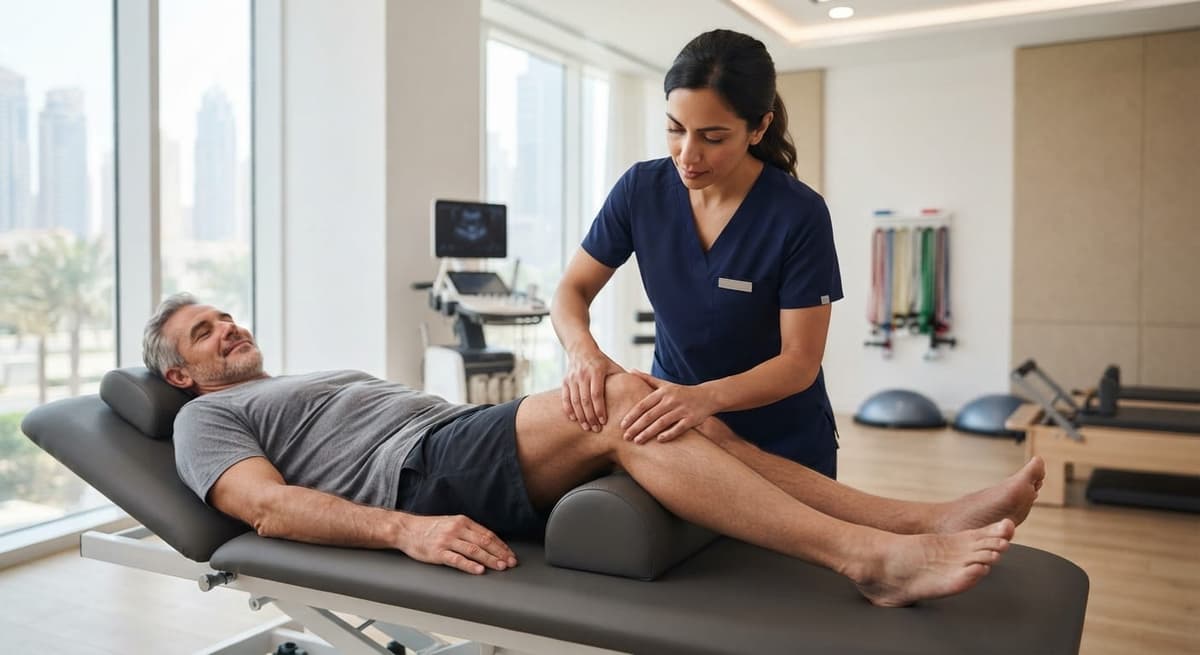 Manual therapy session for arthritis pain management at RamaCare Dubai