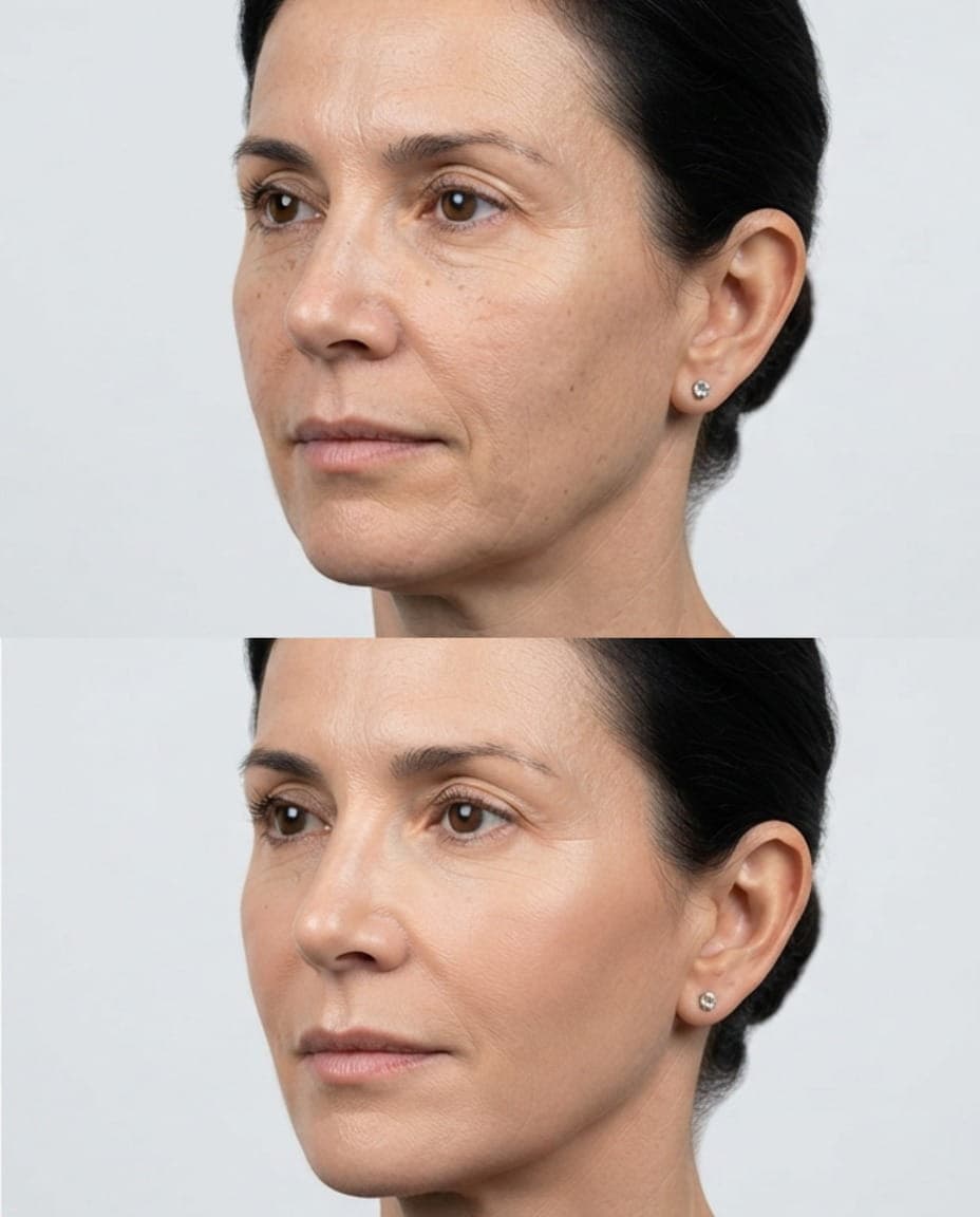 non-surgical facelift before and after results Dubai