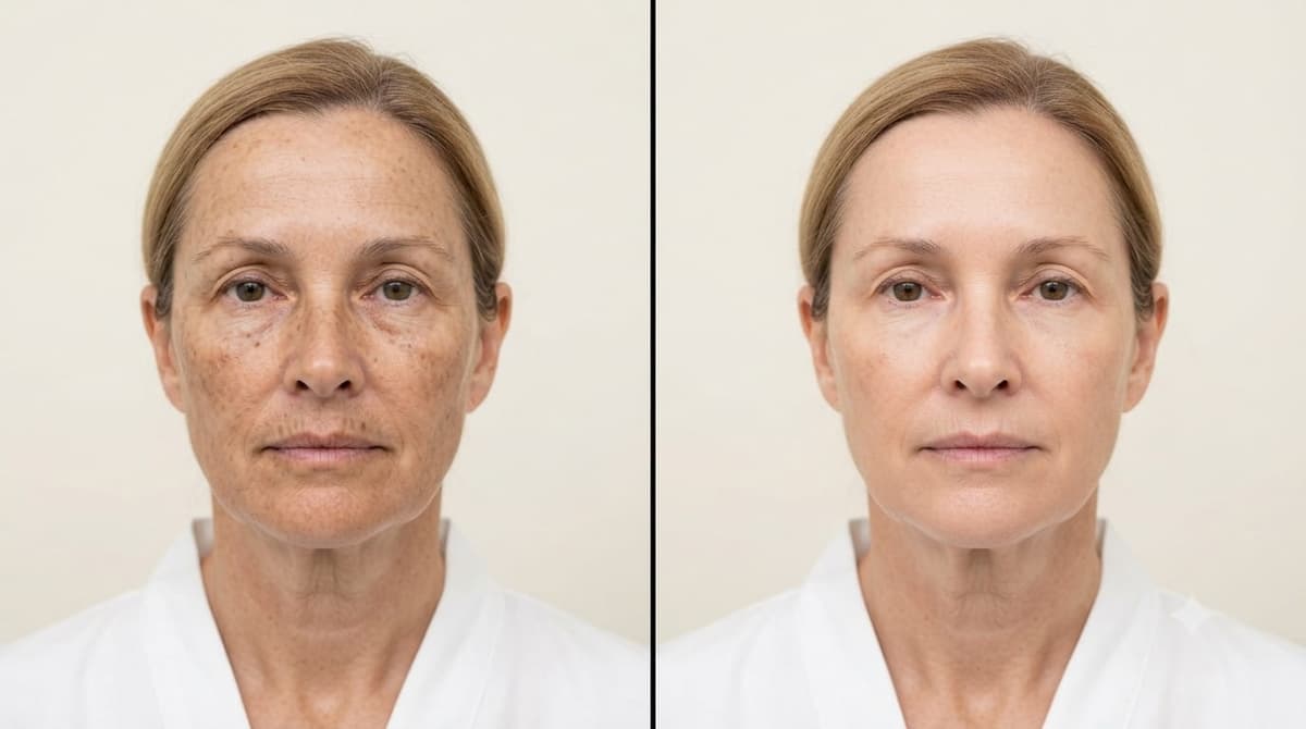Visible skin renewal and even-toned radiant skin after professional chemical peel treatment at RamaCare