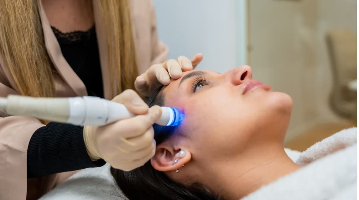 Laser hair removal treatment session at RamaCare Polyclinic Jumeirah