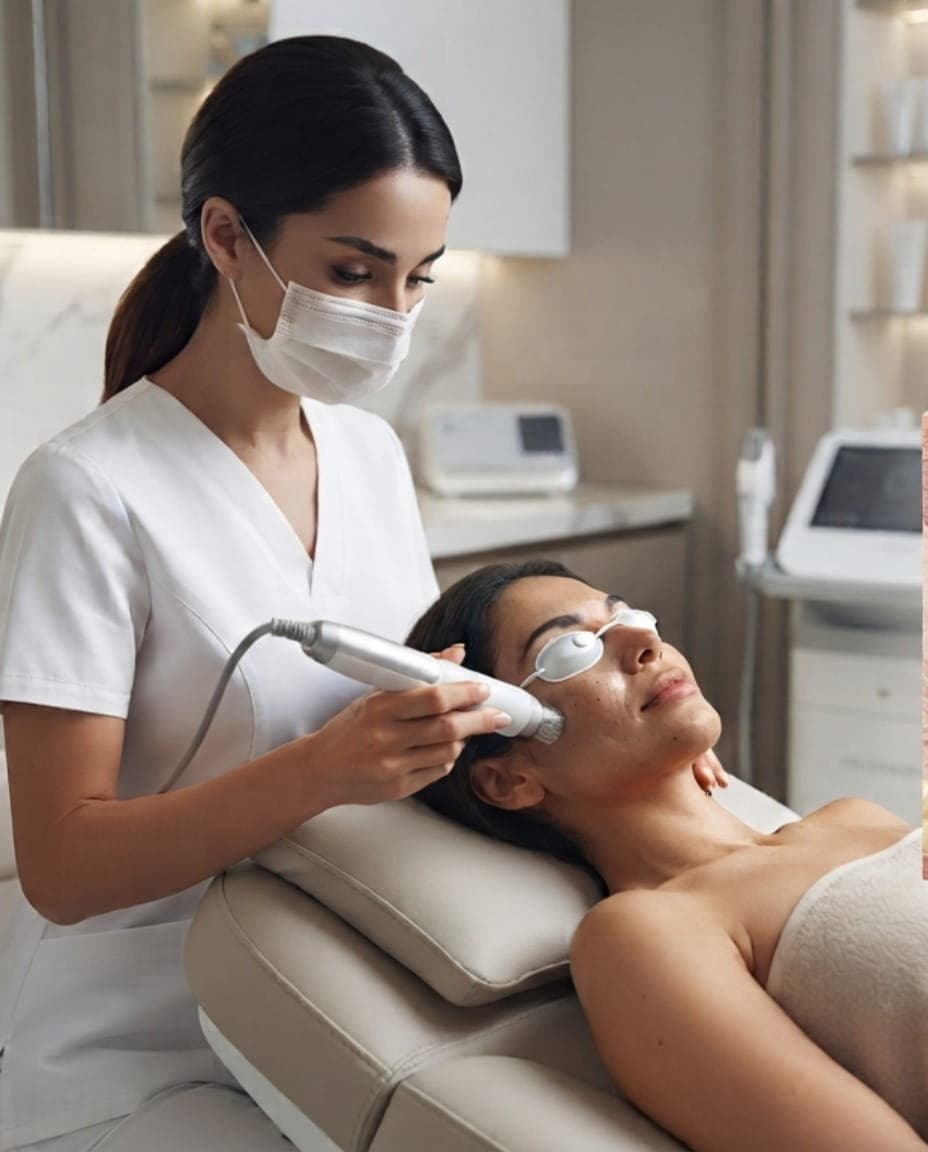 RF microneedling skin layers and collagen remodeling illustration