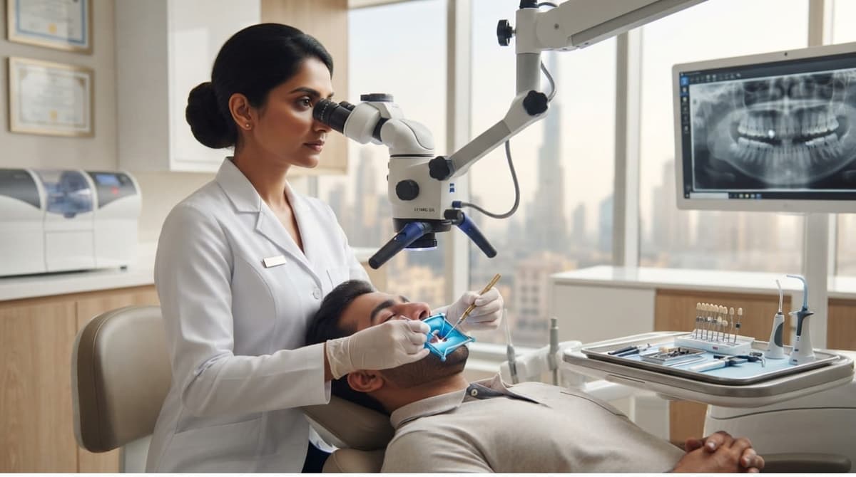 Root canal and filling treatment procedure for tooth pain relief in Dubai