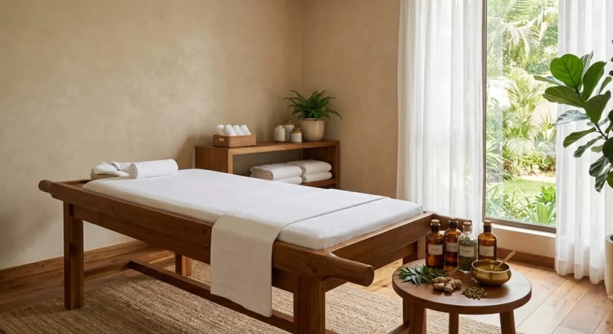 Ayurveda treatment room at RamaCare Polyclinic in Jumeirah 1