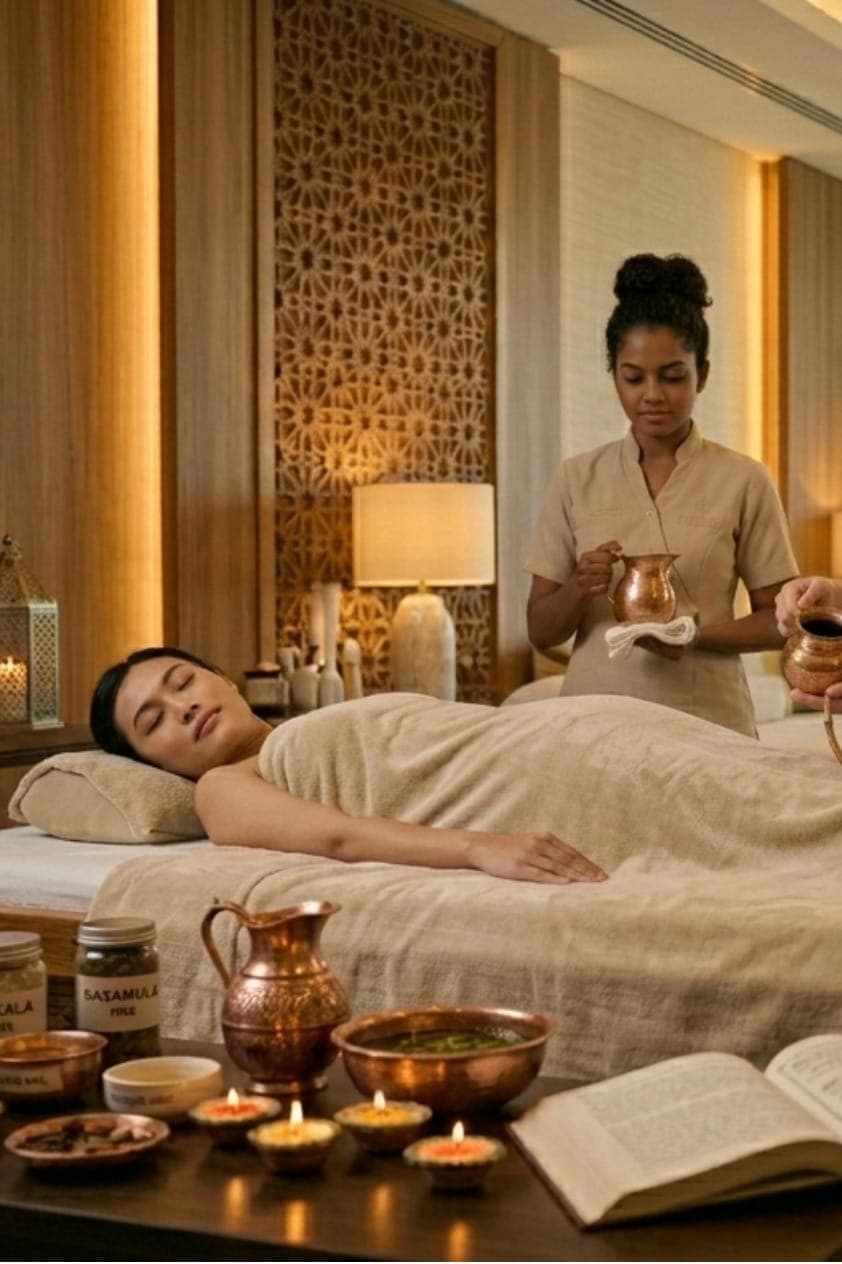 Ayurvedic Basti Therapy for natural detoxification and digestive health at Rama Care Polyclinic Dubai