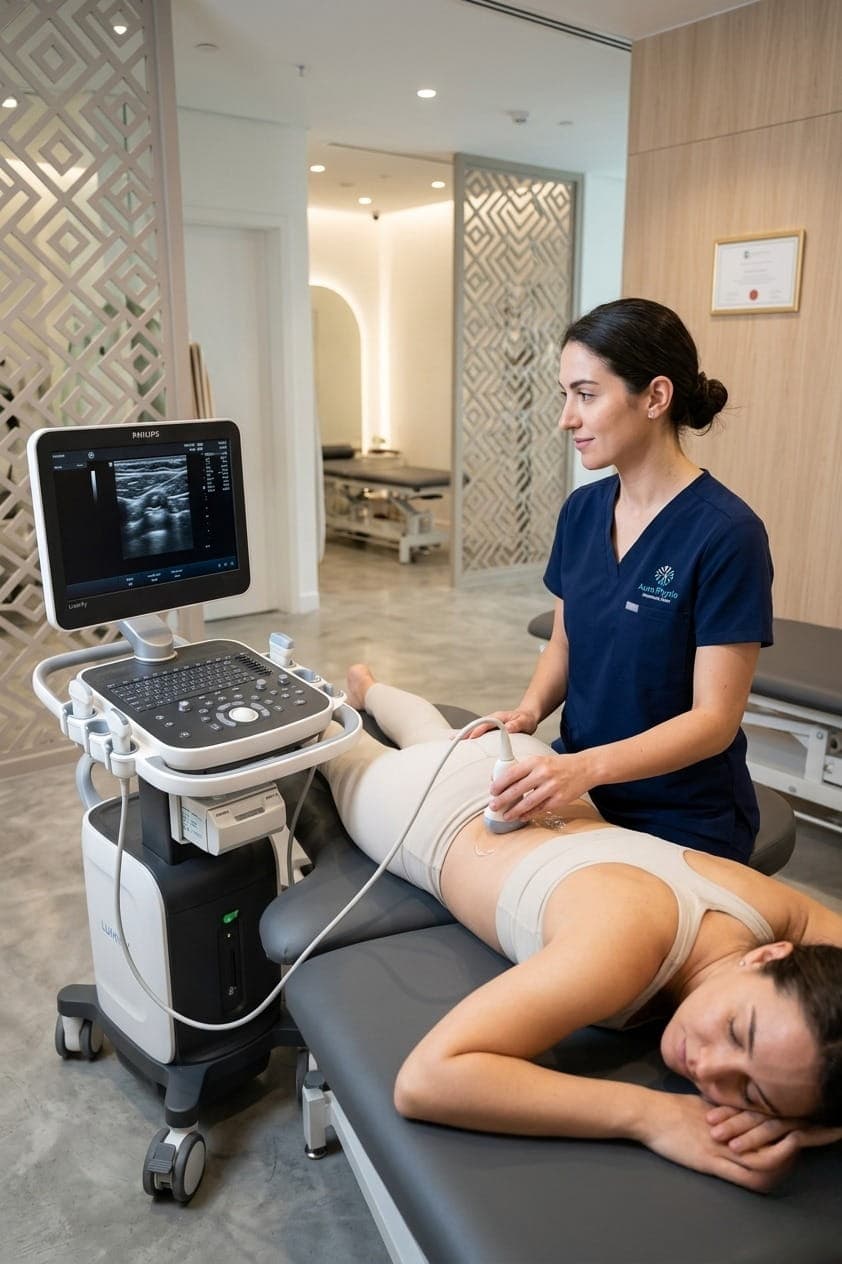 Spine and pelvis illustration for Ultrasound Therapy