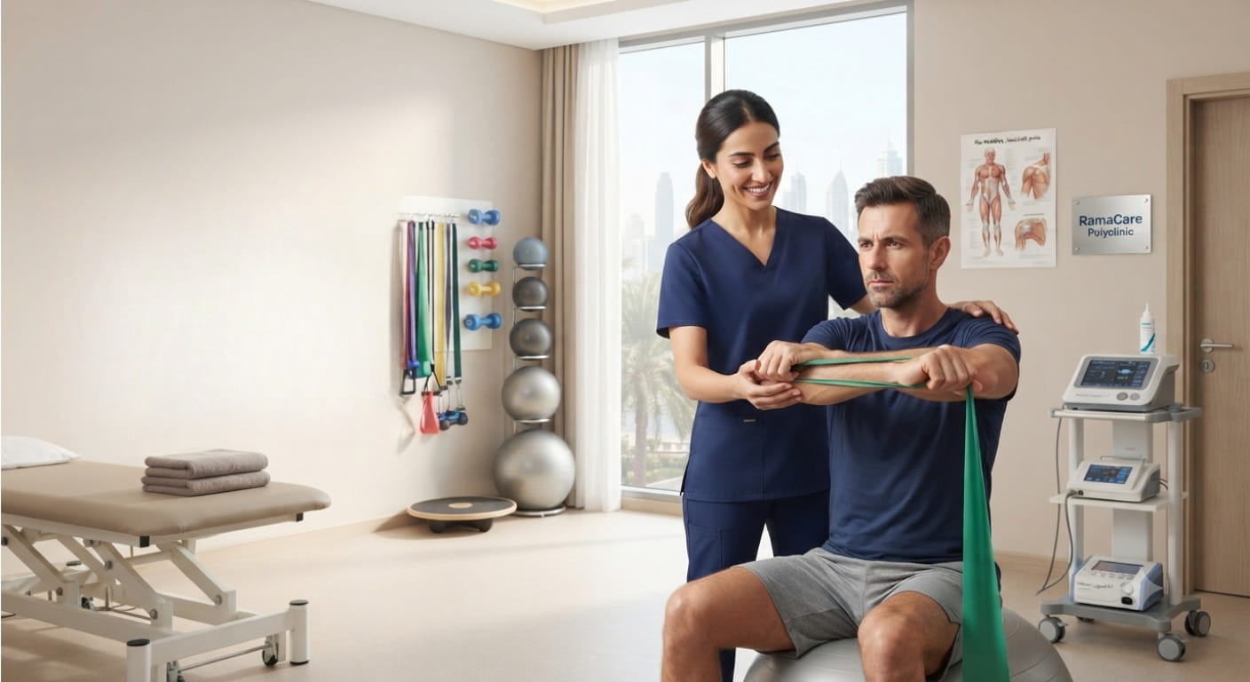 Physiotherapy consultation at RamaCare Polyclinic in Jumeirah 1